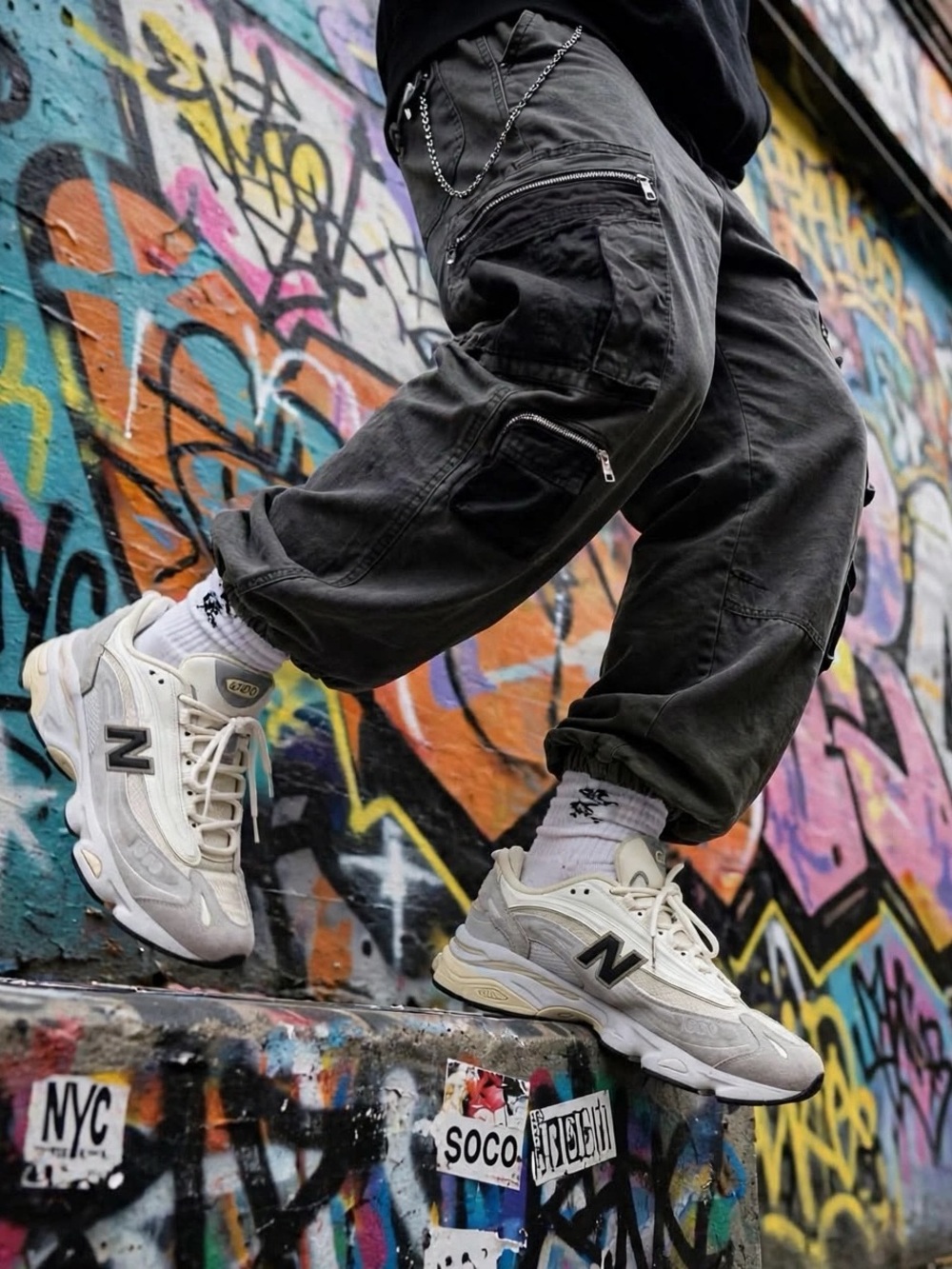 New Balance 1000 Sneakers in White & Gray